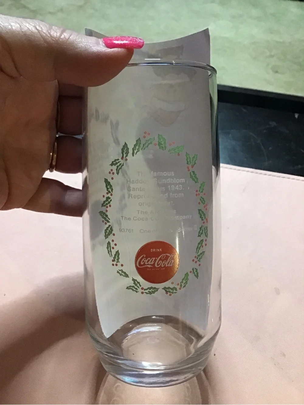4 Vintage Coca-Cola Santa Christmas Glasses Set Collectable Glassware Coke